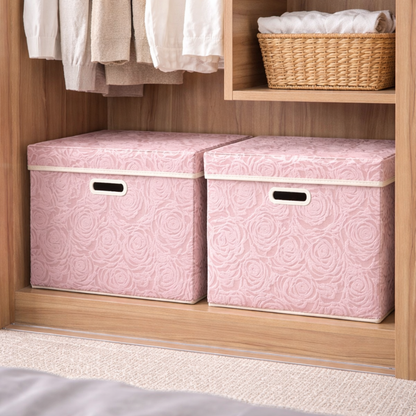 Bepavo® Stylish Collapsible Fabric Storage Bin with Lid – Large 17.7×11.8×11.8 Inch Organizer Box for Closet, Bedroom & Home Storage