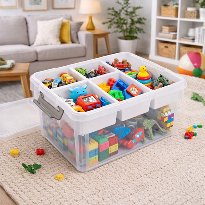 Bepavo® Multi-Purpose Storage Box with Removable Organizers – Versatile Container for Home, Office, and Craft Supplies
